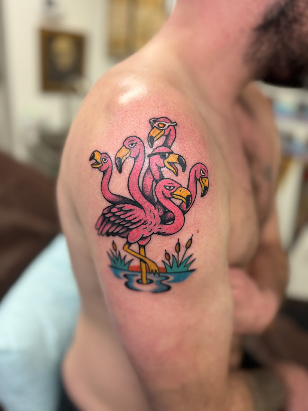 Sacred heart and dove tattoo